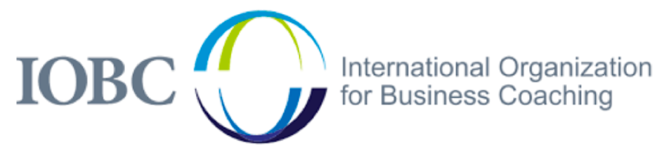 Logo des IOBC International Organization for Business Coaching mit grauer Schrift auf weißem Grund